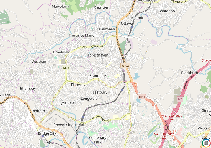 Map location of Stanmore